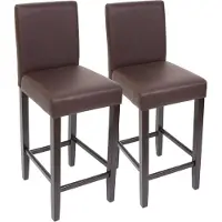 MCW Set van 2 barkrukken Barkruk M37 kunstleer ~ bruin, donkere poten