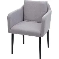 MCW Eetkamerstoel -H93, keukenstoel fauteuil stoel ~ stof/textiel lichtgrijs