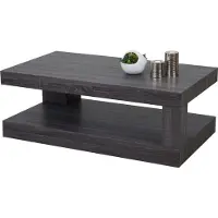 MCW Salontafel -A32, woonkamertafel, 3D structuur, 40x110x60cm MVG-gecertificeerd ~ zwart eiken look