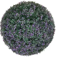 MCW Kunststruik -L77, bol decoratieve plant buxus, buiten Ø 55cm ~ paars