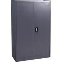 MCW Archiefkast -H17, stalen kast Kantoorkast Kast, 2 deuren afsluitbaar metaal ~ 140x90x40cm donkergrijs