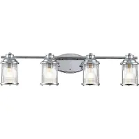 Quintiesse Wandlamp Ashland Bay, dimbaar, chroom / zilver, Badkamer, metaal, Wandlamp