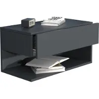 Hioshop UsalXL60 nachtkastje wandmontage 1 lade 1 plank antraciet.