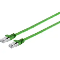 Helos RJ45 Flachkabel m. CAT 7 Rohkabel slim grün 3m