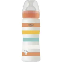 Chicco zuigfles Siliconen Well Being 330ml oranje