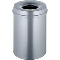 V-Part - Vlamdovende papierbak 15 ltr - Steel - zilver
