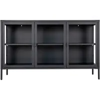 Ebuy24 Brisbane dressoir 3 glazen deuren zwart.