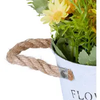Relaxdays kunstbloemen - set van 3 - namaak bloemen - pot met handgrepen - nep chrysanten