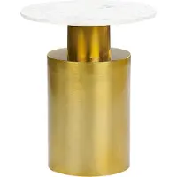 Beliani ARIAGA - Bijzettafel - Wit/Goud - Metaal