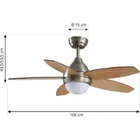 LINDBY plafondventilator Klasika, DC, stil, 106 cm, CCT Klasika, wit / opaal, Woon-/ Eetkamer, metaal