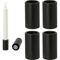 Novaliv 4x magnetische kaarsenhouders 2,8x5cm ZWARTE kaarsenhouder stokkaarsen magneet tafelkaarsen kersttafeldecoratie adventskrans kaarsenhouder kaarsenstok woonkamerdecoratie