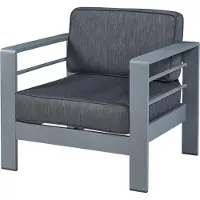 Casa.pro Fauteuil Avise voor buiten met kussens 75x81x70 cm antraciet en donkergrijs