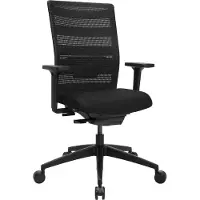 Topstar AirWork bureaustoel, met armleuningen, auto-synchroon mechanisme, voorgevormde zitting, netrug met lendensteun, zwart