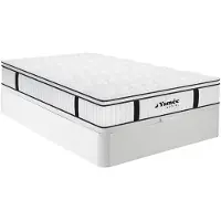 Vente-unique Set 160 x 200 cm bedbodem met opbergruimte, wit + brandwerend matras met pocketveren met ingebouwd dekmatras van 28 cm dik - DELICE van YSMÉE HOTEL
