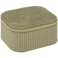 Atmosphera Sieraden/bijouterie kistje - 9 x 5 x 11 - groen - juwelenkistje met rits - vakjes indeling