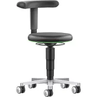 BIMOS Medische / laboratoriumstoel mobiel , in hoogte verstelbaar, dubbele wielen, kunstleer, groen