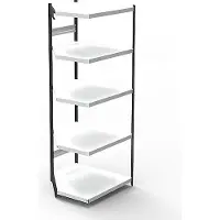 Kerkmann Stalen rek PROGRESS 2000, open hoekkast bouwdeel, zonder achterwand, H 1900 x B 400 + D 400 mm, zwart frame