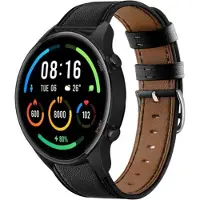 Strap-it Smartwatch bandje leer - geschikt voor Xiaomi Watch S1 (Active/Pro) / Watch 2 Pro / Watch S3 / Mi Watch / Amazfit Balance / Bip 5 - strak zwart
