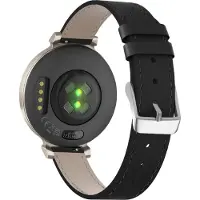 Bandz lederen band ‘Classic’ - Echt leren bandje 14mm geschikt voor Garmin Lily 2 (alleen tweede versie) - zwart