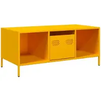 vidaXL Salontafel 101,5x50x43,5 cm koudgewalst staal mosterdgeel