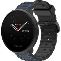 Strap-it Siliconen sport gesp bandje - geschikt voor Polar Ignite / Ignite 2 / Ignite 3 / Unite / Pacer - zwart/blauw