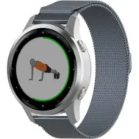 Strap-it Milanees Stalen Smartwatch Bandje 18mm – Luxe, verstelbaar & stijlvol – geschikt voor Garmin Venu 4s / Garmin Venu 3s / Garmin Venu 2s / Garmin Vivoactive 4s / Garmin Vivomove 3s - Grijs