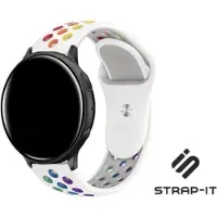Strap-it Siliconen sport bandje - geschikt voor Garmin Vivoactive 3 / Vivoactive 5 / Venu / Venu SQ / Vivomove HR / Forerunner 245 / 570 - 42mm / 645 - wit/kleurrijk