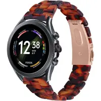 Strap-it Resin bandje geschikt voor Fossil Gen 6 44mm / Gen 5e 44mm / Gen 5 - lava