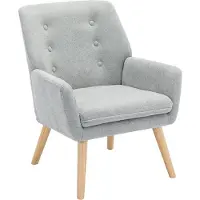 Vente-unique Fauteuil van grijze stof SERINO
