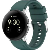 Strap-it Siliconen bandje met gespsluiting - geschikt voor Google Pixel Watch 1 / Pixel Watch 2 / Pixel Watch 3 - 41mm (donkergroen)