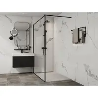 SHOWER DESIGN Opzet- of inbouwdouchebak in hars met sifon - Wit - 160 x 90 cm - Snijdbaar - LYROSA