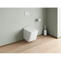 Vente-unique Zwevende wc van mat wit keramiek zonder rand - CLEMONA
