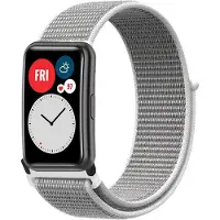 Strap-it Nylon smartwatch bandje - geschikt voor Huawei Watch Fit / Huawei Watch Fit New - zeeschelp