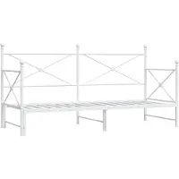 vidaXL Slaapbank met onderschuifbed zonder matras 80x200 cm staal wit