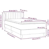 vidaXL Boxspring met matras fluweel donkergrijs 80x210 cm