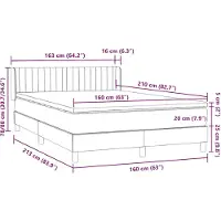 vidaXL Boxspring met matras fluweel roze 160x210 cm