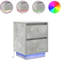 vidaXL Nachtkastjes met LED-verlichting 2 st 38x34x50 cm betongrijs