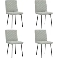 vidaXL Eetkamerstoelen 4 st fluweel lichtgrijs