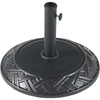 Casa.pro Parasolstandaard 'Bisegna', beton, Ø 50 x 7 cm, rond, met patroon, zwart, 25 kg