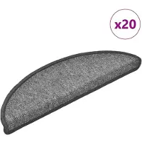 vidaXL Trapmatten 20 st 56x17x3 cm donkergrijs halfrond