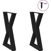 vidaXL Eettafelpoten 2 st 50x(72-73,3) cm staal zwart