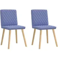 vidaXL Eetkamerstoelen 2 st stof jeansblauw