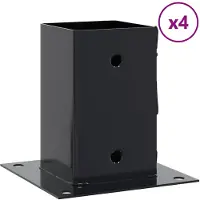 vidaXL Paondervoeten vierkant 4st 91x91mm gepoedercoat staal antraciet