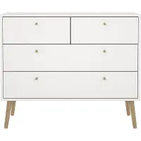 Ebuy24 Bodo kommode 4 lades wit.