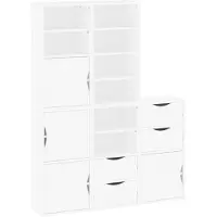 vidaXL Bijzetkastjes, 5 stuks, ODDA, wit, 40x24x79 cm, massief grenenhout