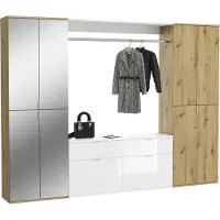Ebuy24 Kledingkast Projekt X Emob - Artisan Oak & Wit - 243x193x34 Cm