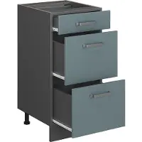 Vicco Keukenonderkast R-Line Blauw-grijs 40 cm met laden, zonder werkblad, Model 41177