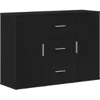 vidaXL Dressoir, zwart, eikenlook, 91x29,5x65 cm, houtvezel