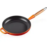 Le Creuset Koekenpan Signature met Houten handvat 'Oranjerood' Ø26cm