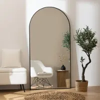 MISOU Wandspiegel - Zwart - Grote Staande Spiegel - 177x91CM - Vloerspiegel - Wanddecoratie - Woonkamer - Woondecoratie - Miroir Mural - LULU